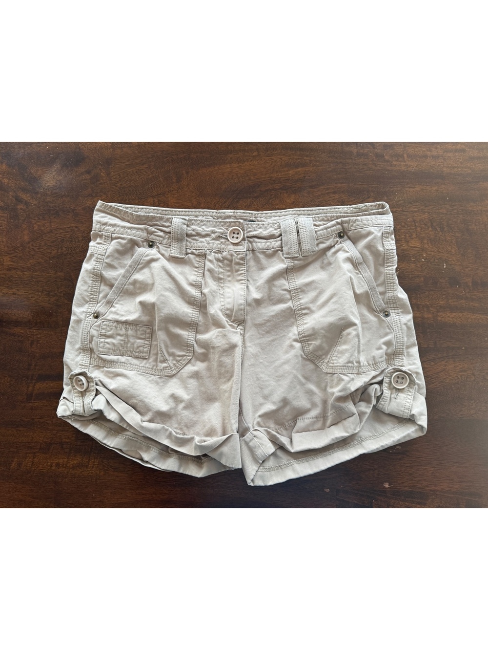 Andre Bini Beige Cotton cargo Shorts Size 7 USA / 8 UK / 34 EU